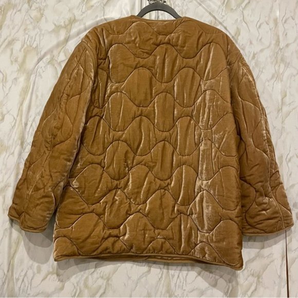 Sandro Paris quilted Riva velvet jacket hood embroidered flowers 2 medium luxury - Picture 10 of 11